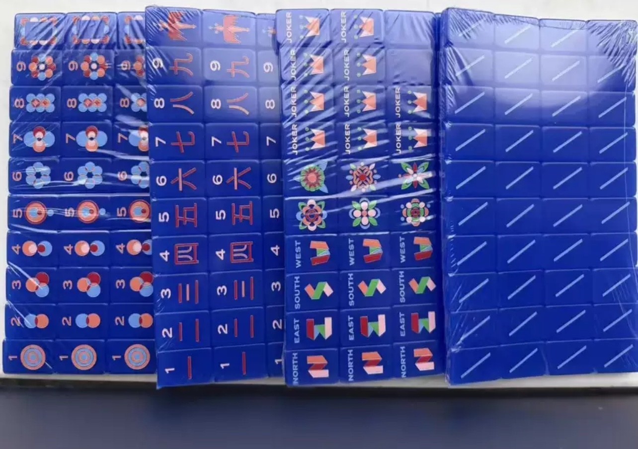 American Mahjong Game Set, 160 Deep blue Layered Mah Jong Tiles Fast ship
