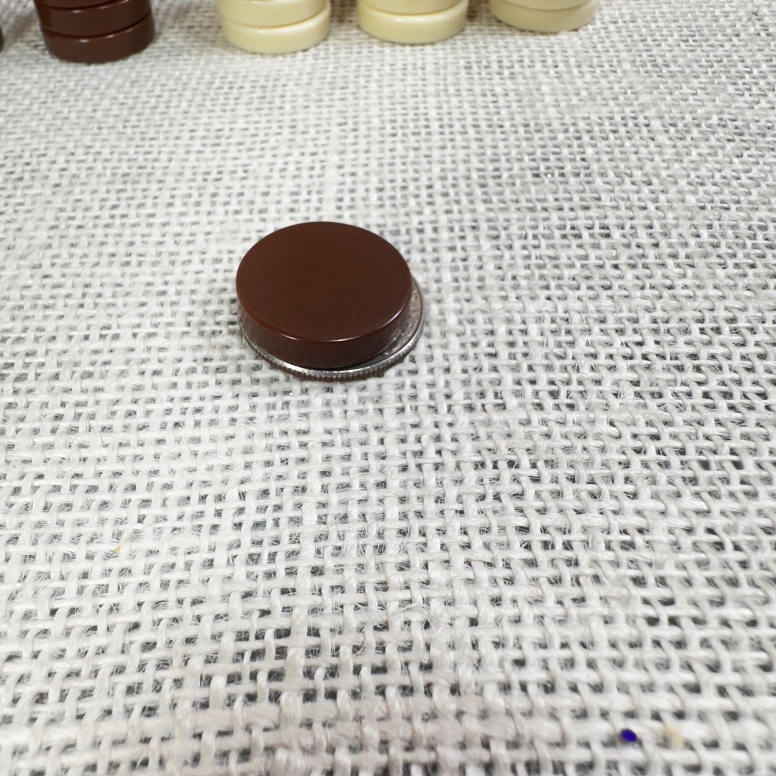 Vintage Backgammon Checkers Replacement Lot 30 Brown Ivory Playing Pieces 15/15