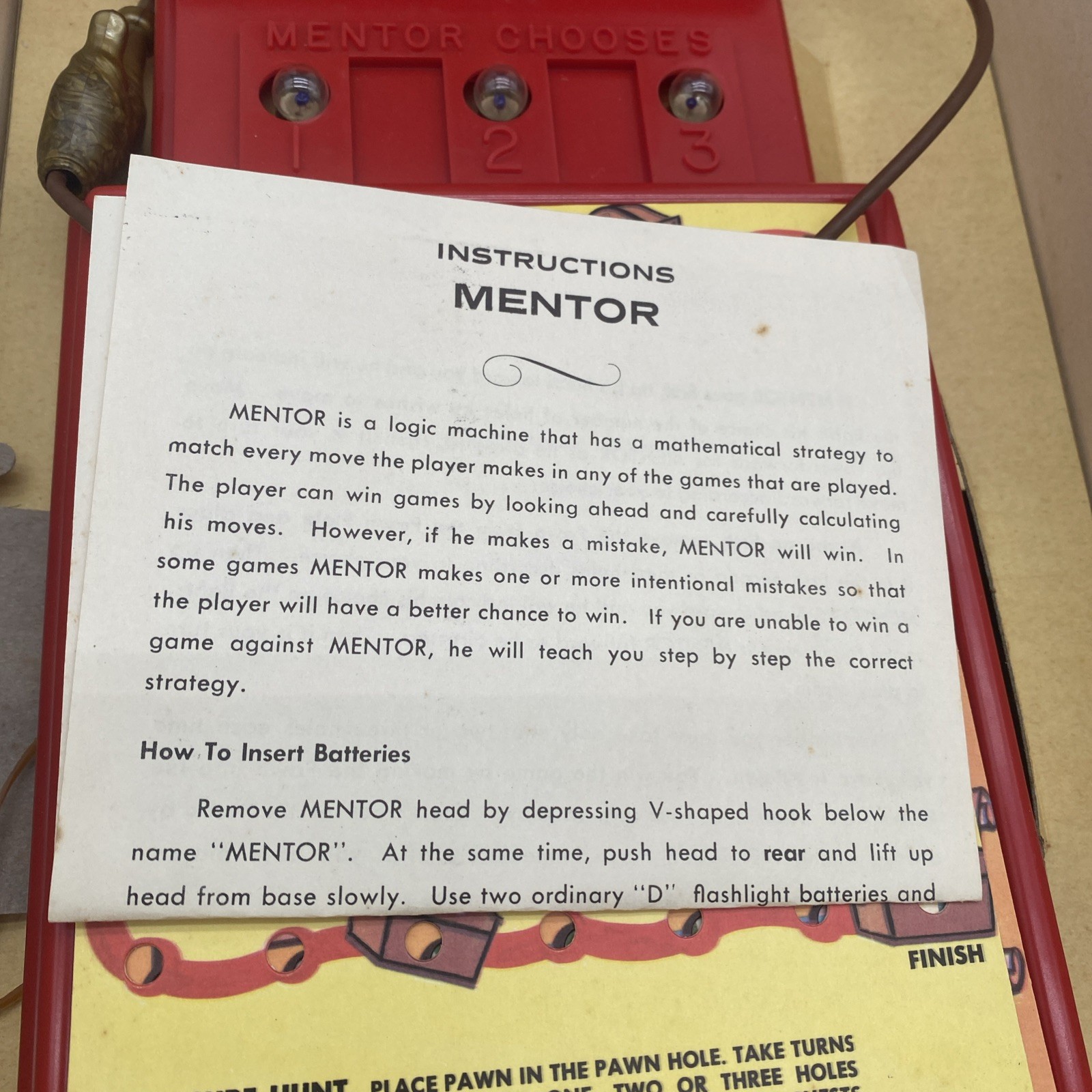 Hasbro’s Electronic Wizard Mentor Game 1960 AS IS Untested VTG UNUSED READ!
