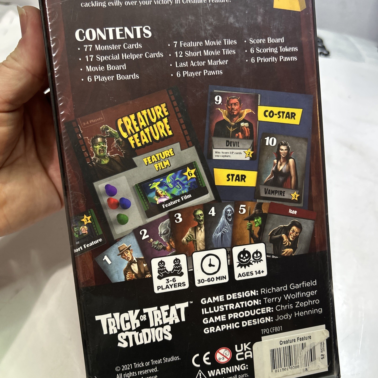 Creature Feature Game TRICK OR TREAT STUDIOS RICHARD GARFIELD 3 – 6 PLAYERS NEW