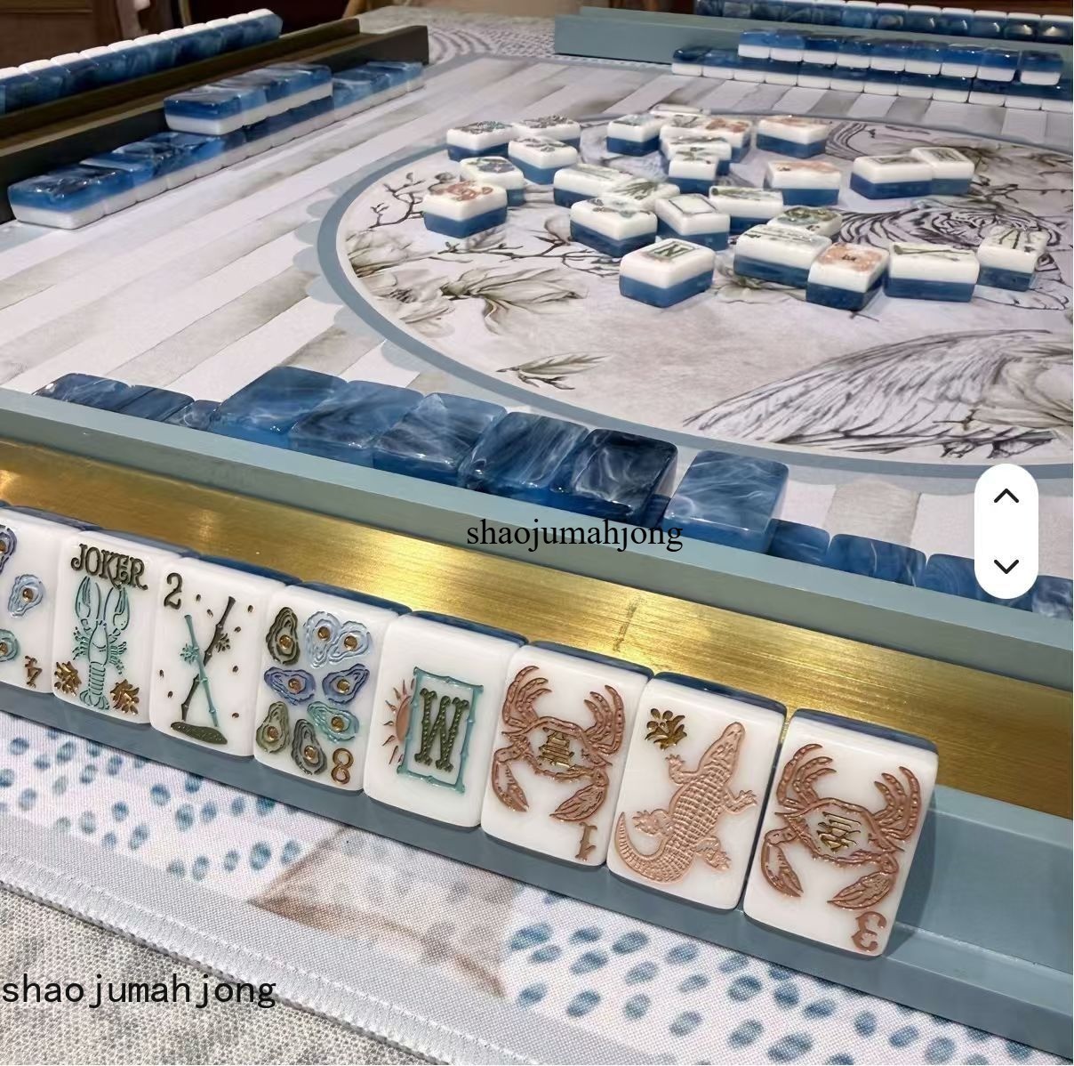 NEW! Vibrant Layered Mahjong Tiles – Full American Set 160Tiles – marine animals