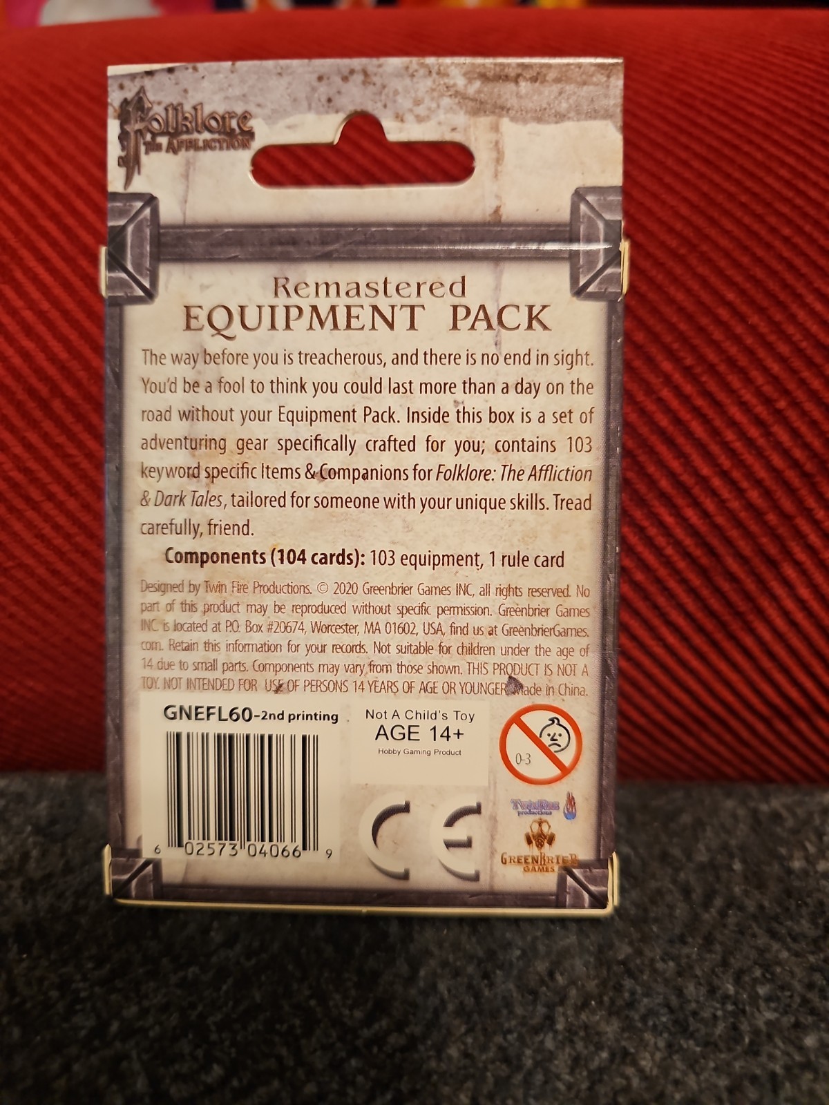 Folklore The Affliction Remastered Equipment Pack Board Card Game GNEFL60