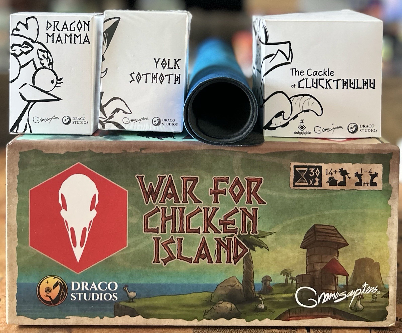 War for Chicken Island Board Game Kickstarter Exclusive Content Complete