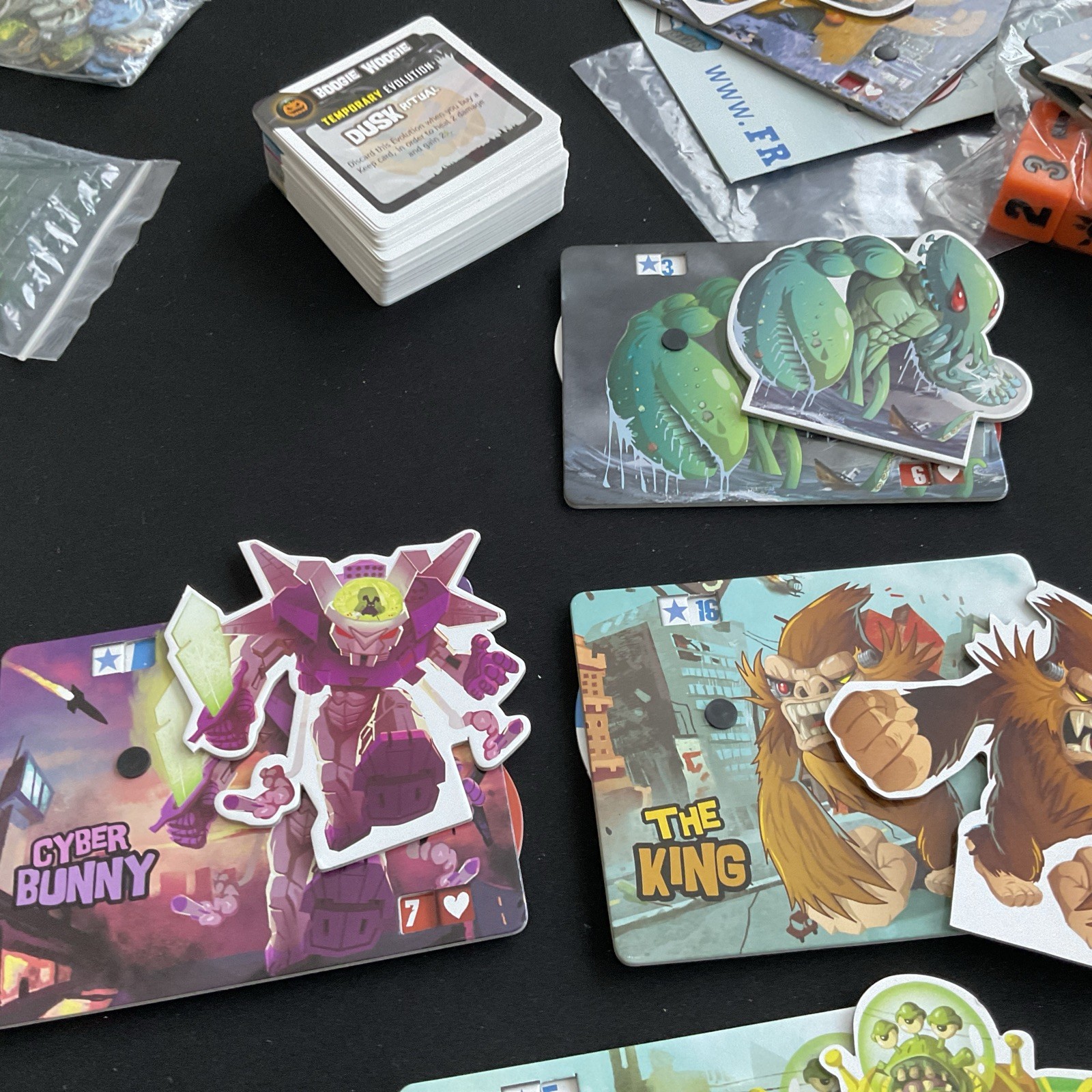 King of Tokyo Board Game with Halloween & Power Up! Expansions & Promo Monsters