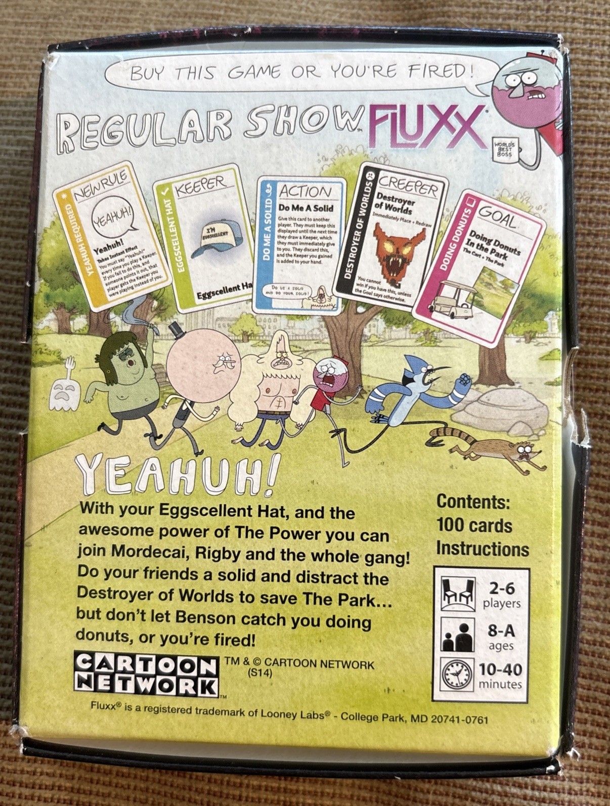 REGULAR SHOW Fluxx Card Game Looney Labs 2014 Cartoon Network Complete