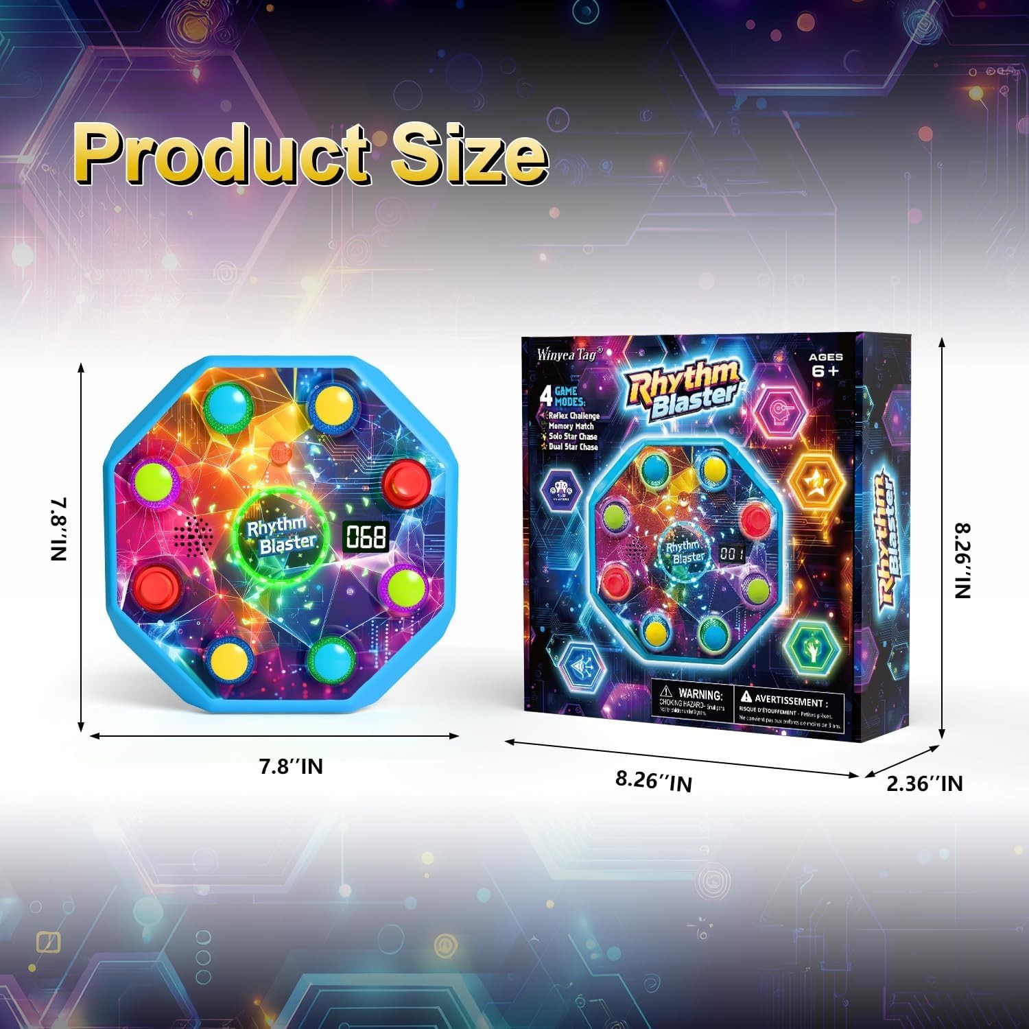 4 Game Modes Electronic Reflex Challenge – Interactive Fun for Kids Ages 6-12