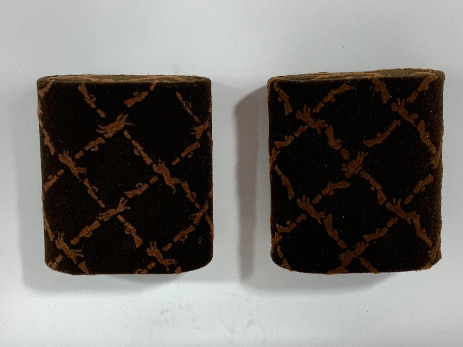 VTG Aries Of Beverly Hills Rare Longchamp Brown Velvet Travel Backgammon Set