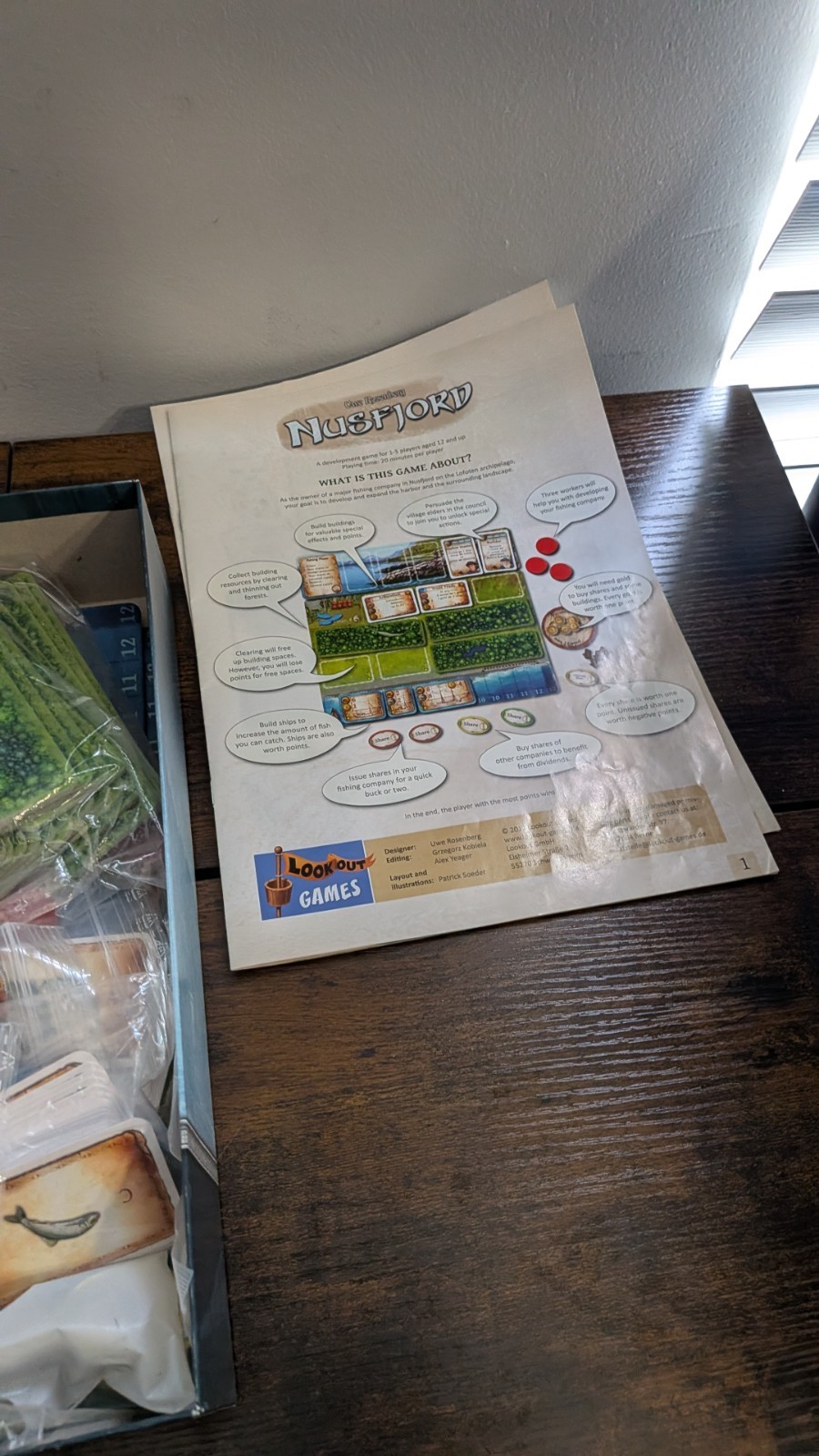 Lookout Games Nusfjord Board Game – 100% Complete – Pre-owned in Ex. Condition