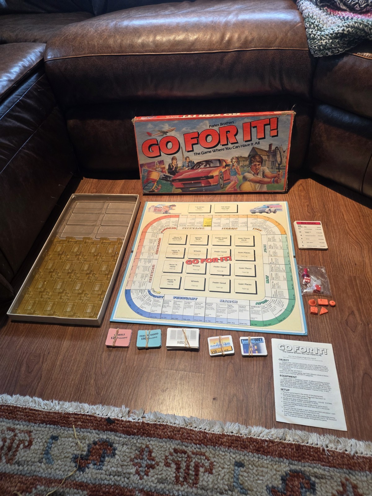 Parker Brothers Go For it Board Game Vintage 1986 Mostly Complete See Pics