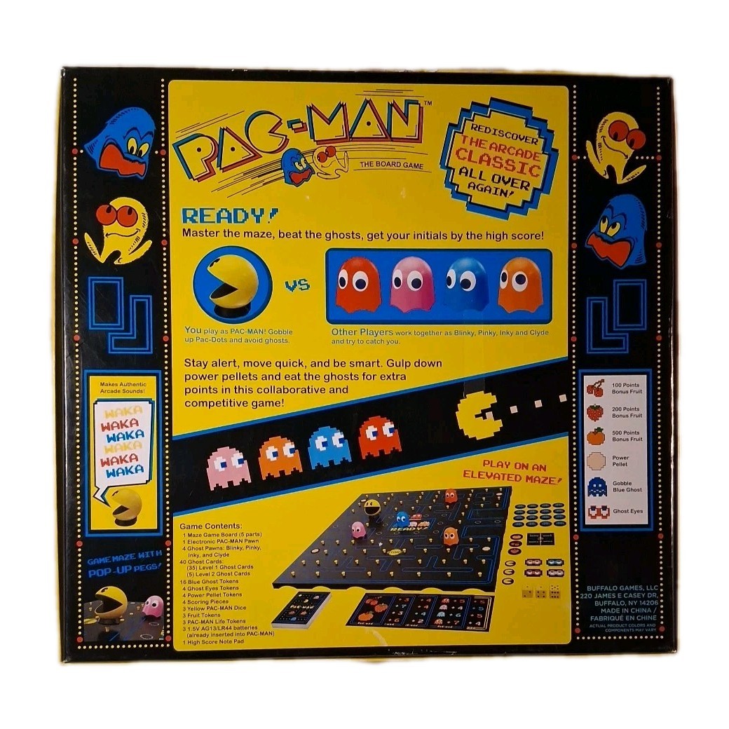 PAC-MAN Board Game with Authentic Sounds by Buffalo Games-100% COMPLETE