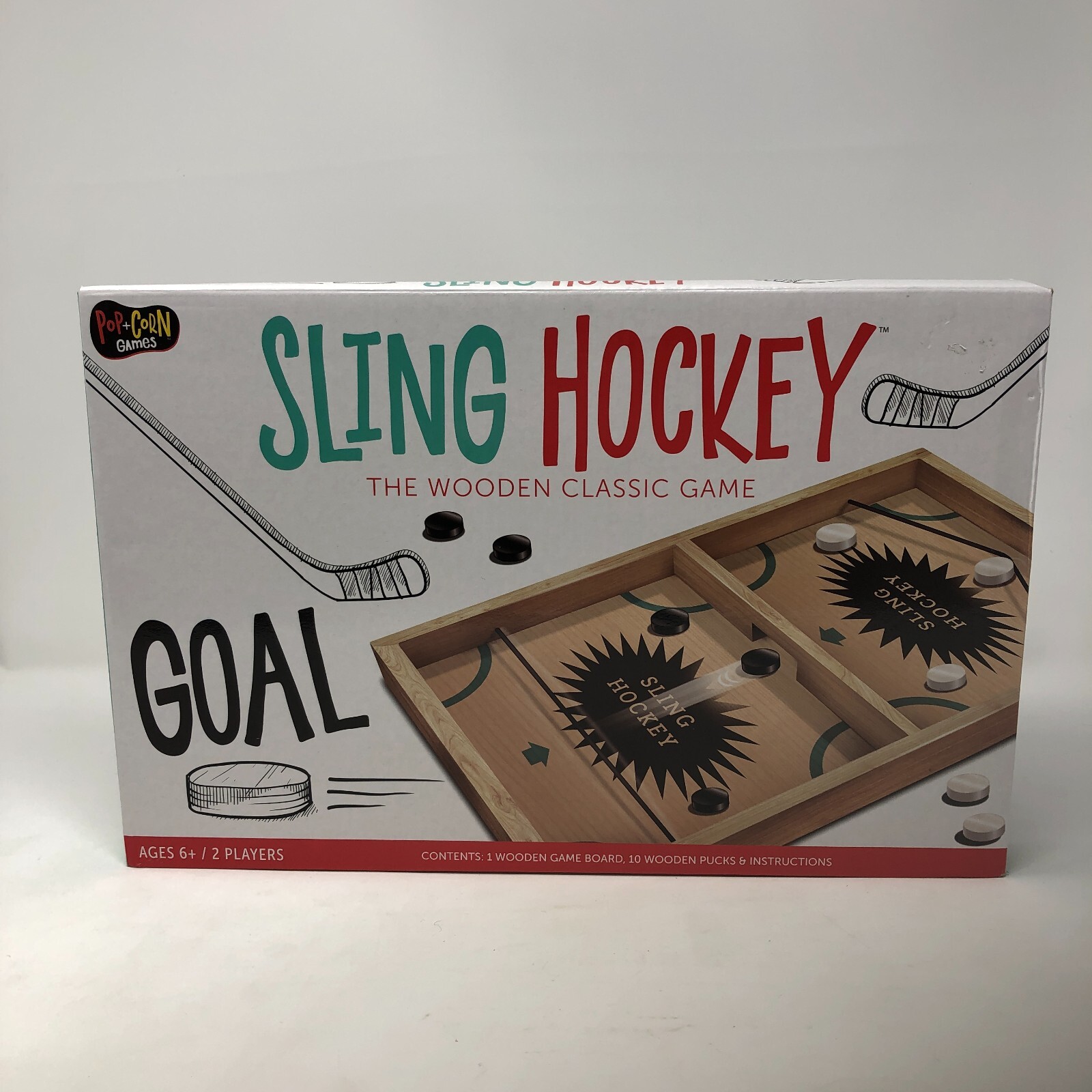 SLING HOCKEY The Wooden Classic Game by Pop+Corn OPEN BOX