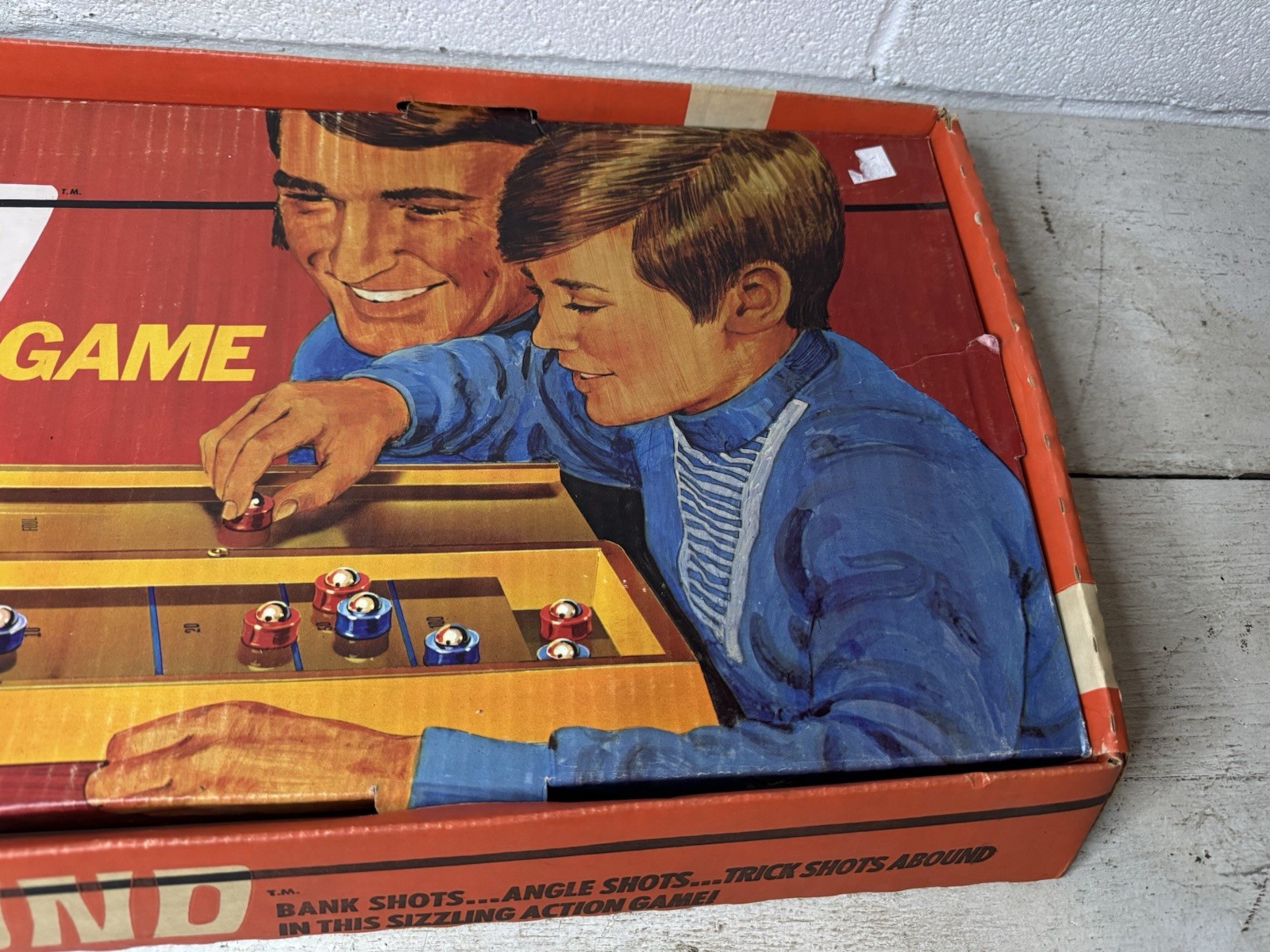 Vintage Rebound Two Cushion Board Game 1971 Ideal Skill Tabletop Yellow USA