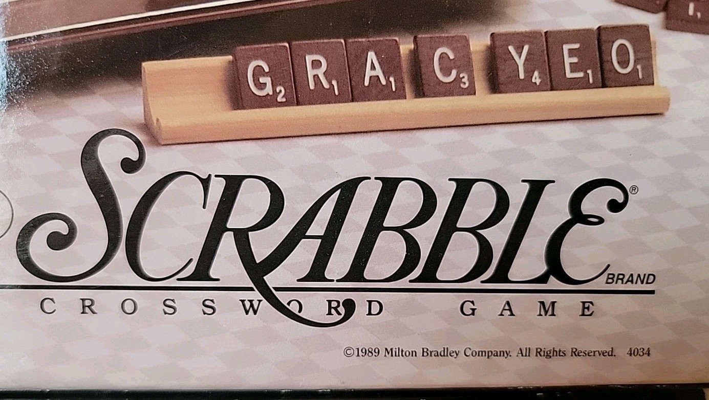1989 Milton Bradley 4034 Scrabble Deluxe Edition Board Game EUC INCOMPLETE (-1B)