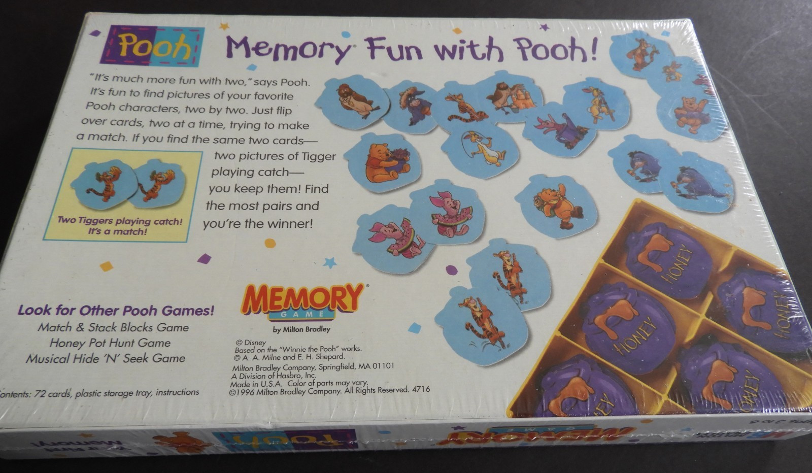 Winnie the Pooh Memory Game Picture Matching Milton Bradley New Sealed 1996
