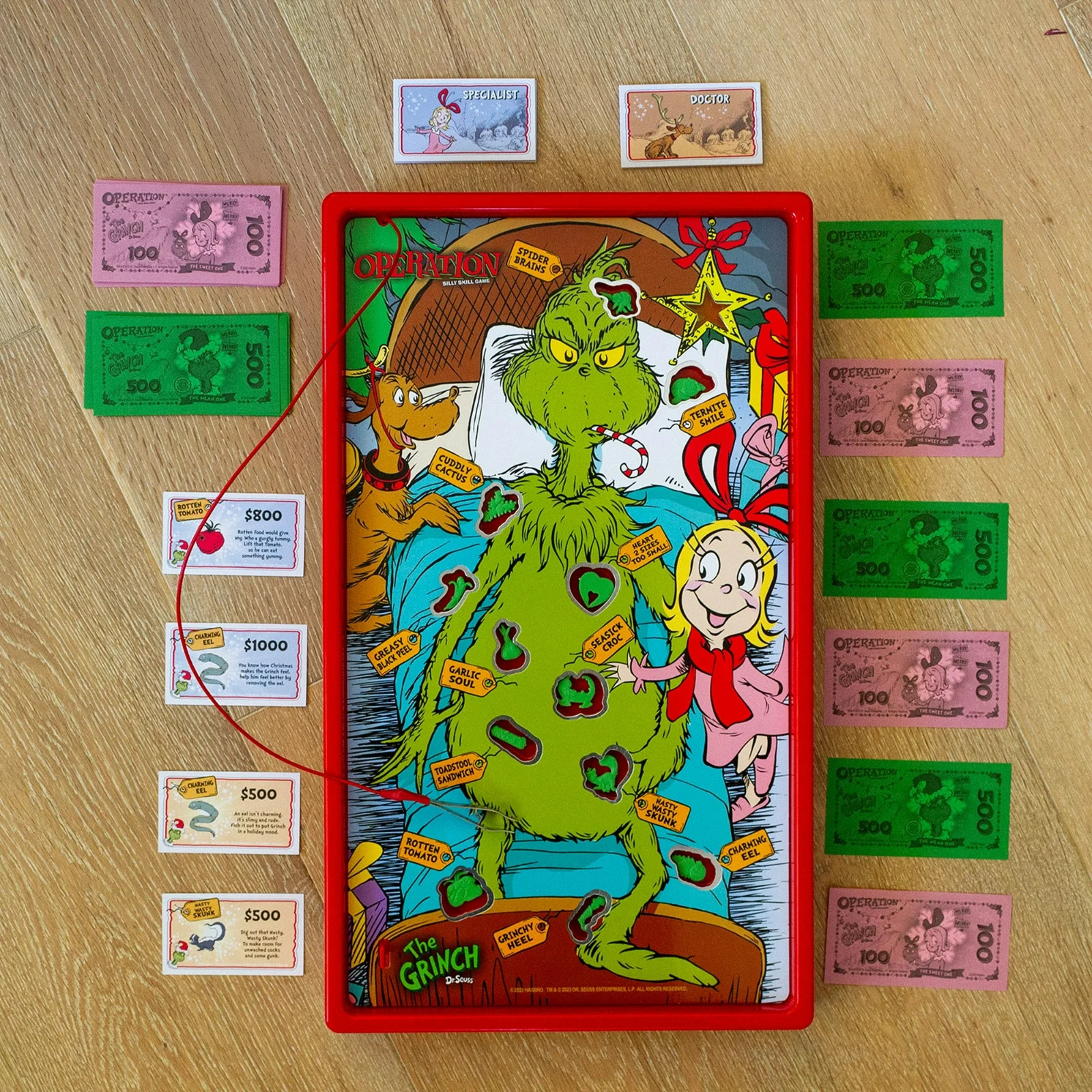 Operation Dr. Seuss Grinch Board Game Holiday Family Fun by USAopoly