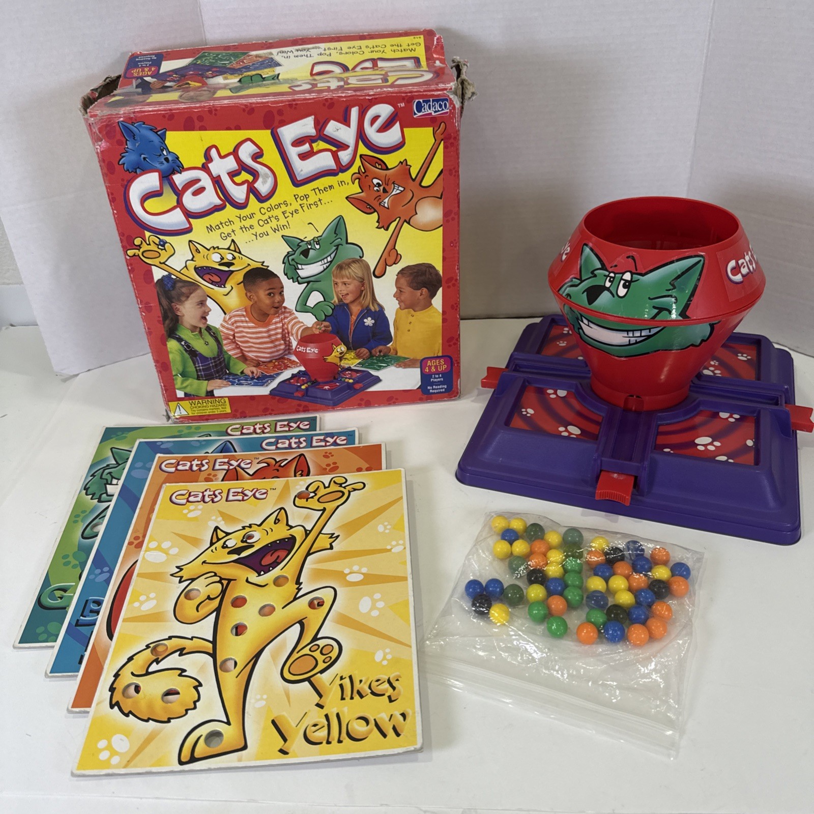 Cats Eye Game by Cadaco 1997 Vintage Board Game Color Matching Incomplete