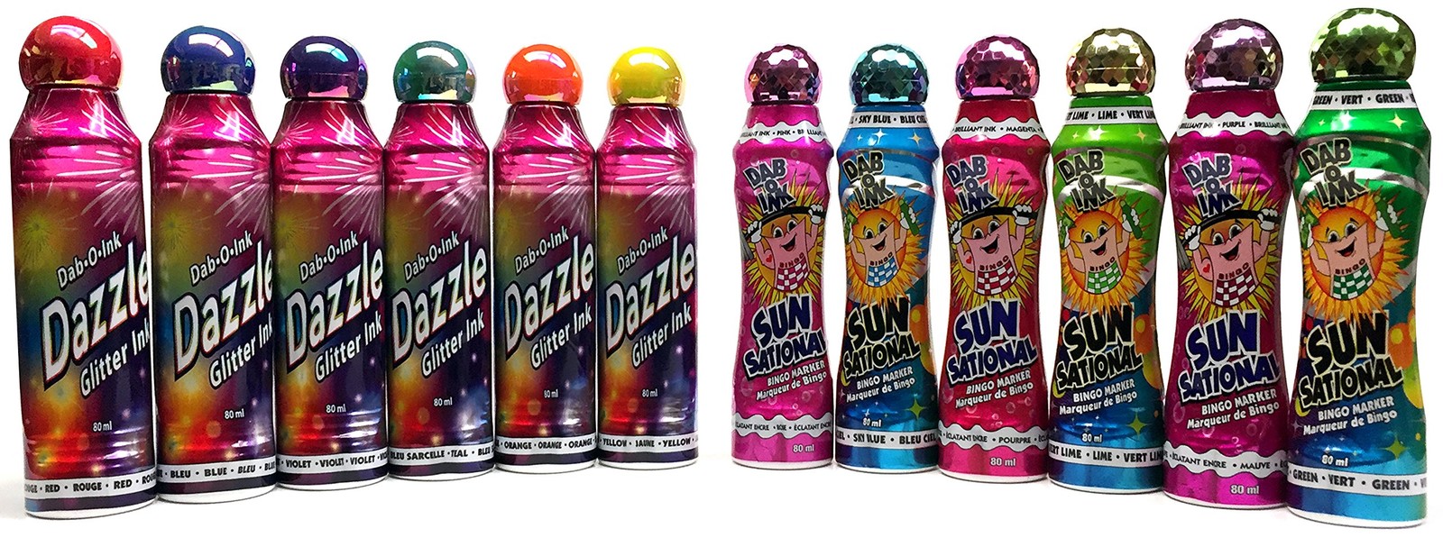 Bingo Dauber – Mixed Dozen Includes 6 Dazzle Glitter Ink & 6 Ultra Bright Sun…