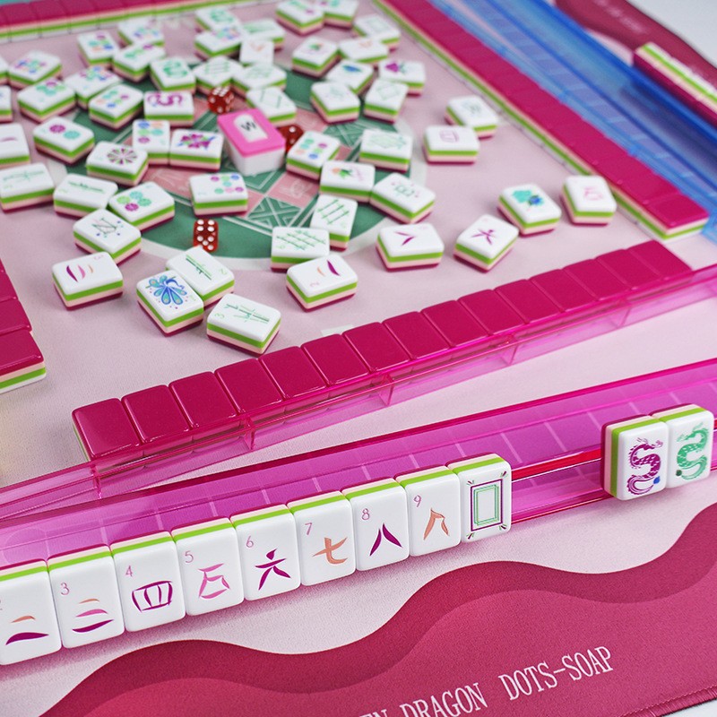 American Mahjong Game Set, 160 New Royal Rose Red Layered Mahjong