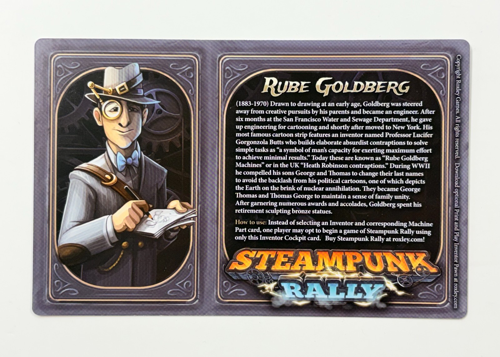 Steampunk Rally Rube Goldberg Board Game Promo Dice Tower NEW