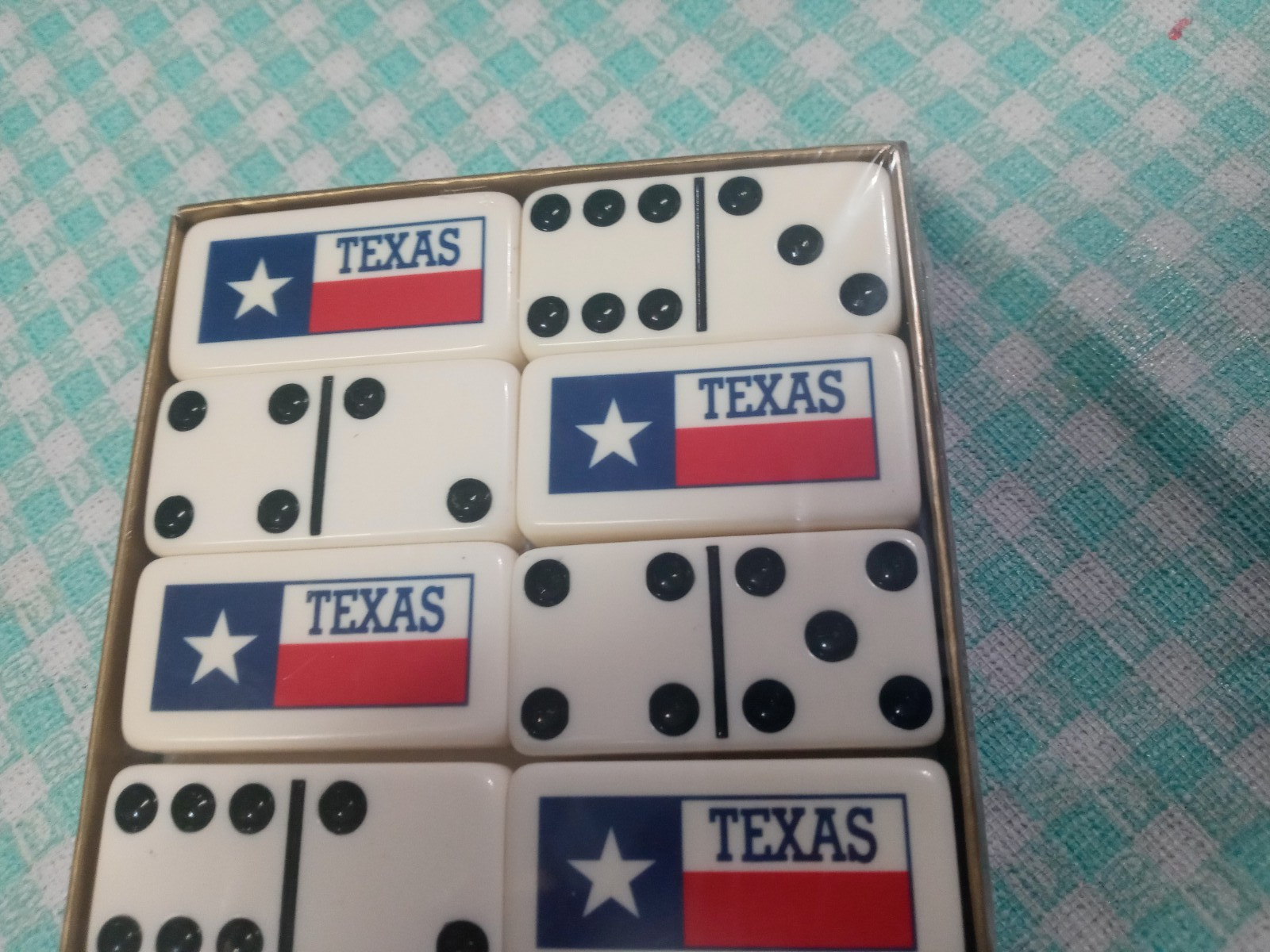 Puremco Marblelike Professional Extra Thick Dominoes Texas Flag USA Made NEW NIP