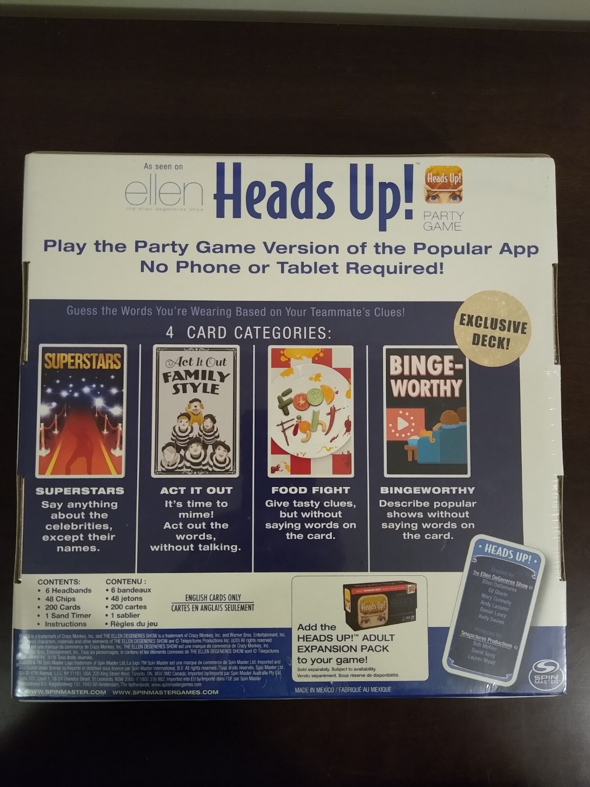Heads Up! Party Game 3rd Edition As Seen on the Ellen Degeneres Show New Sealed