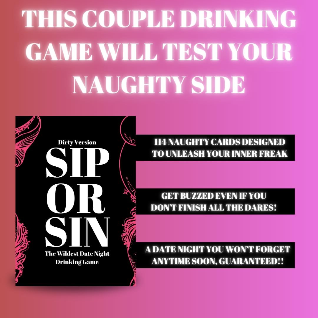 Sip or Sin Drinking Couple Game – Freaky Couples Game for Romantic Date Night, A
