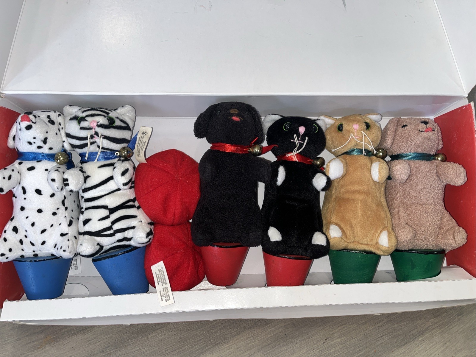Vtg Schylling Bowling Pets Game 6 Colorful Plush Dogs/Cats RETRO Original Box