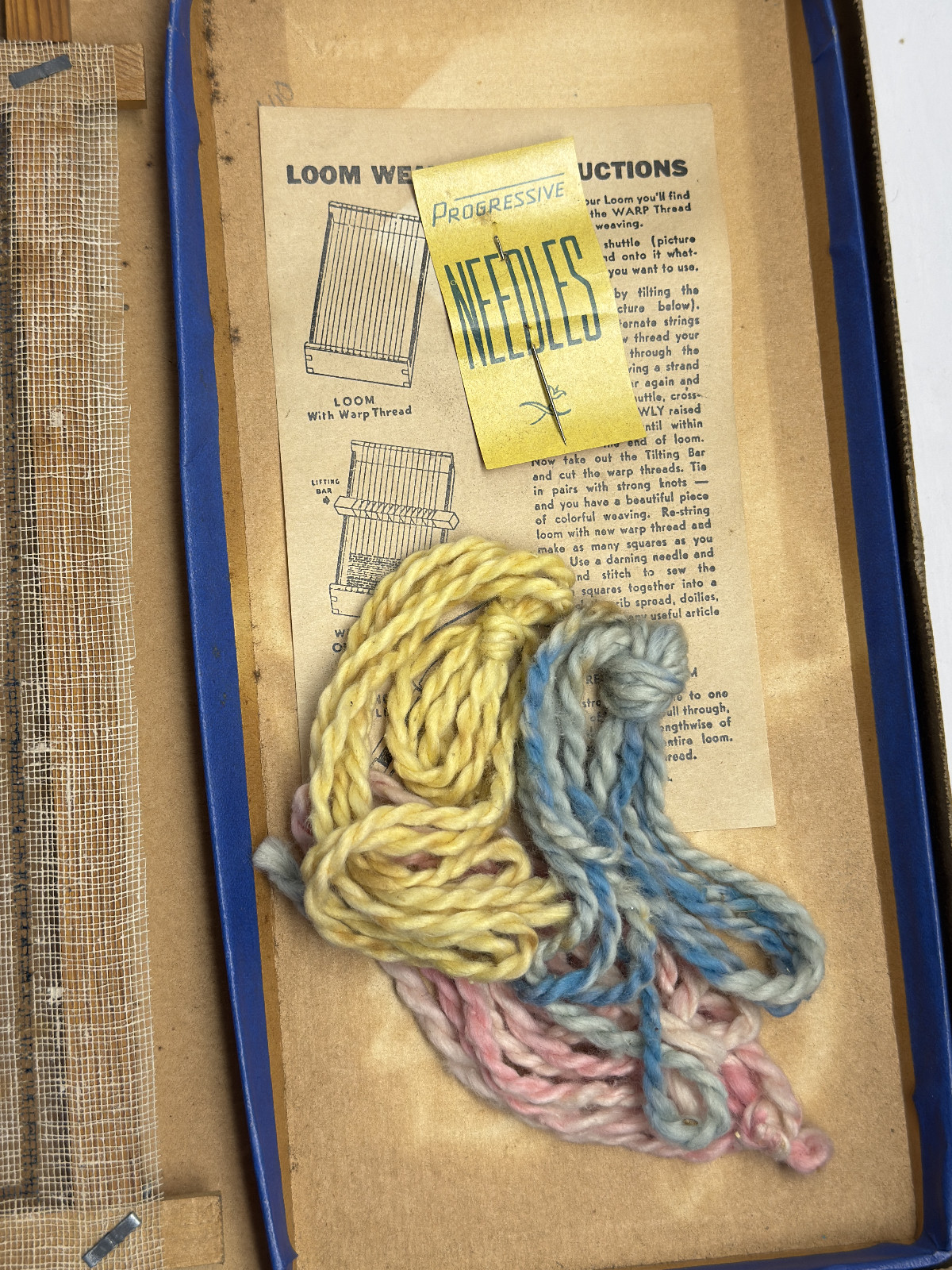 Vintage 1941 Indian-Craft Loom Weaving Set Progressive Toy #1006 USA RARE READ