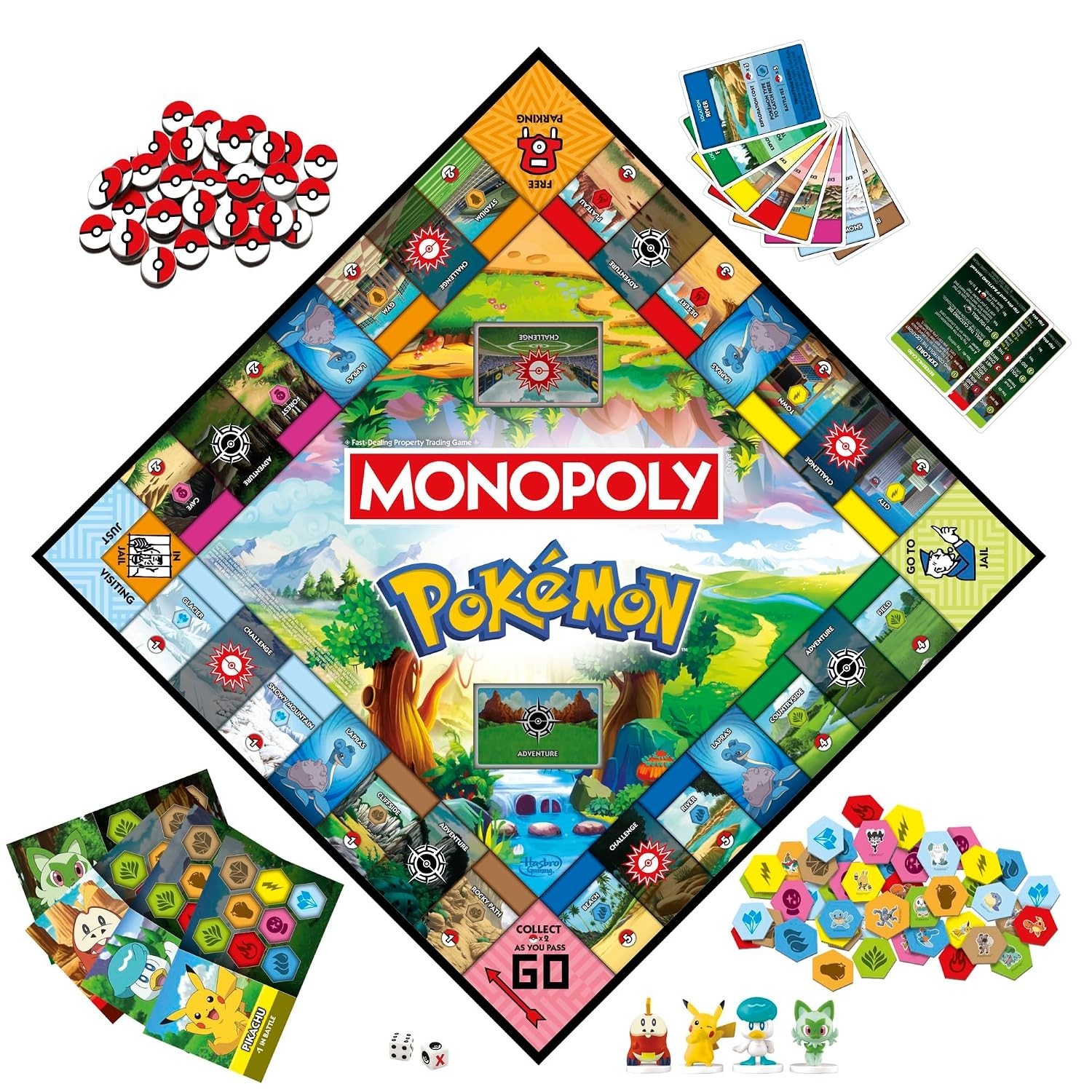 Monopoly Pokémon Edition Board Game Fun Family Games 2 to 4 Players