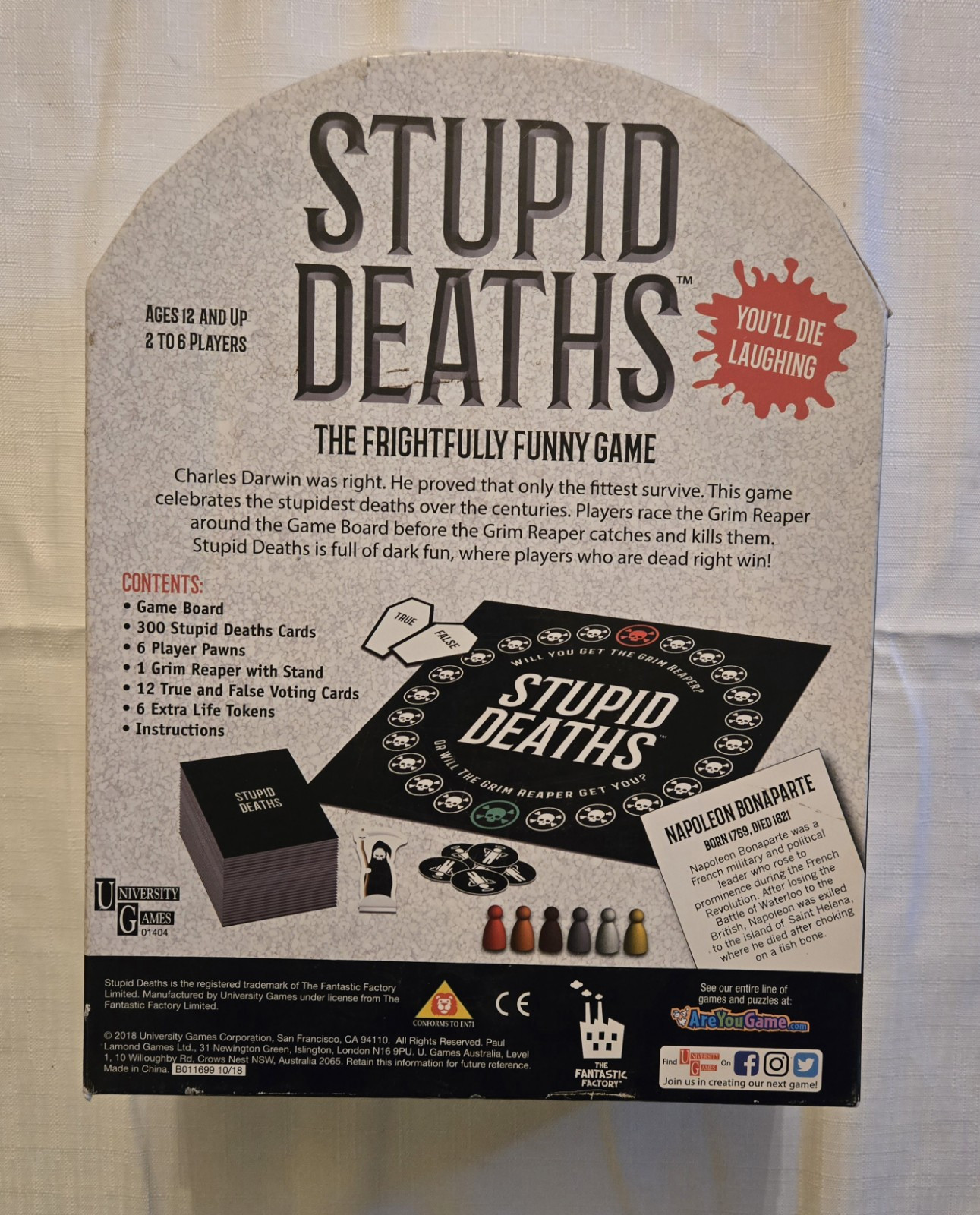 Stupid Deaths Party Board Game Survival Grim Reaper Funny Adult and Teens