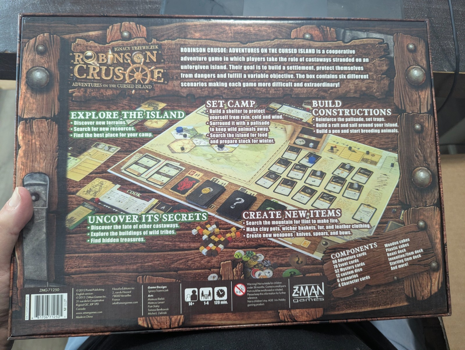 ROBINSON CRUSOE Adv on the Cursed Isl Board Game 100% COMPLETE 2012 AWARD WINNER