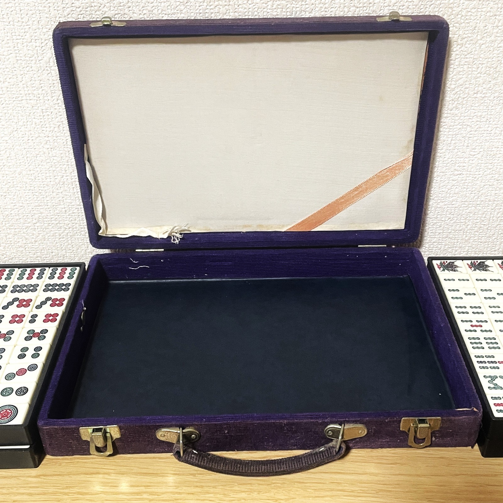 Vintage Mizuno Maruichi Bamboo Backed Mahjong Tile Set Japanese Riichi Mahjong