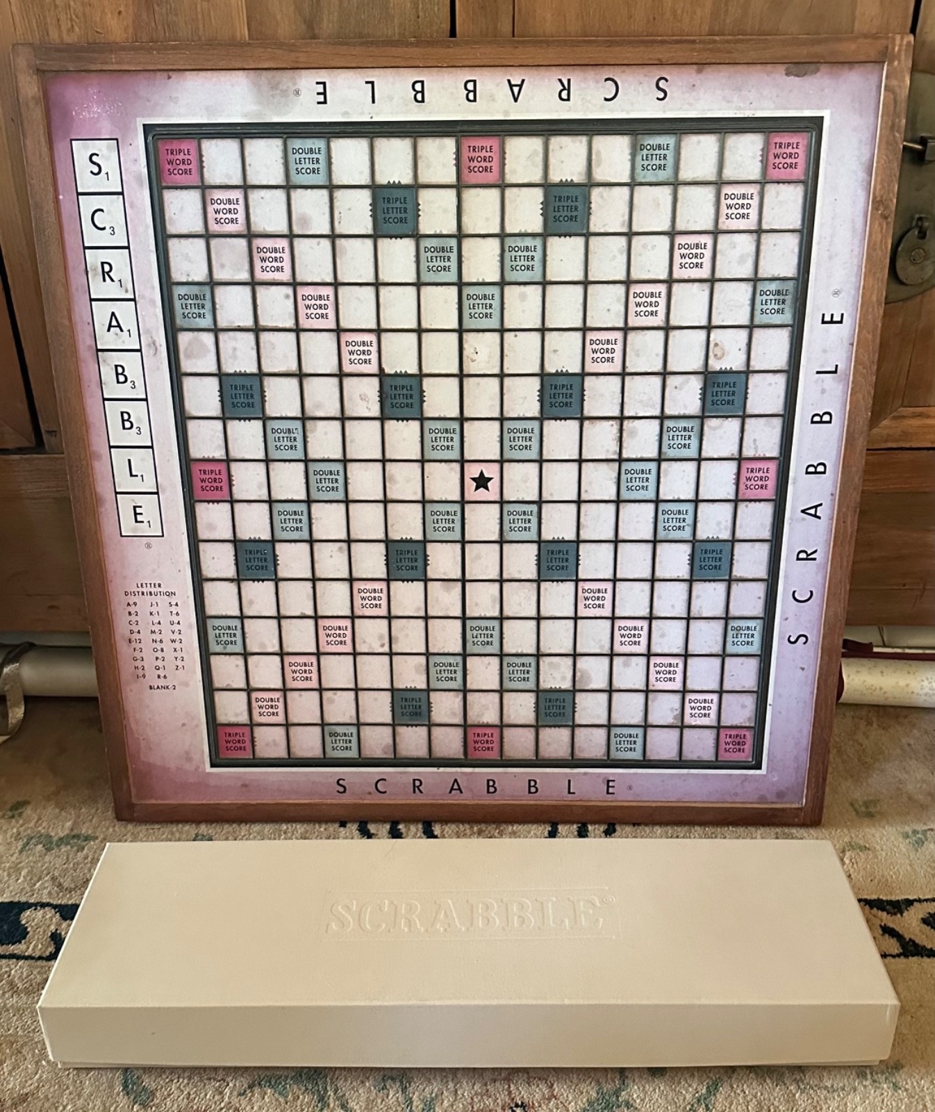 Restoration Hardware Giant Tabletop Scrabble Board Set Lazy Susan