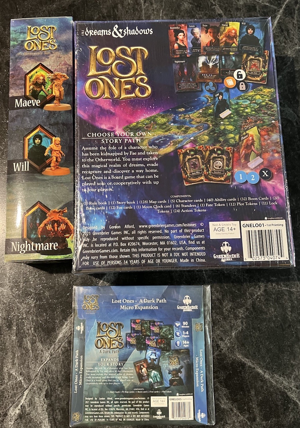 Lost Ones Core Game & A Dark Path Expansion, W/ Miniature Box Set, New Sealed.