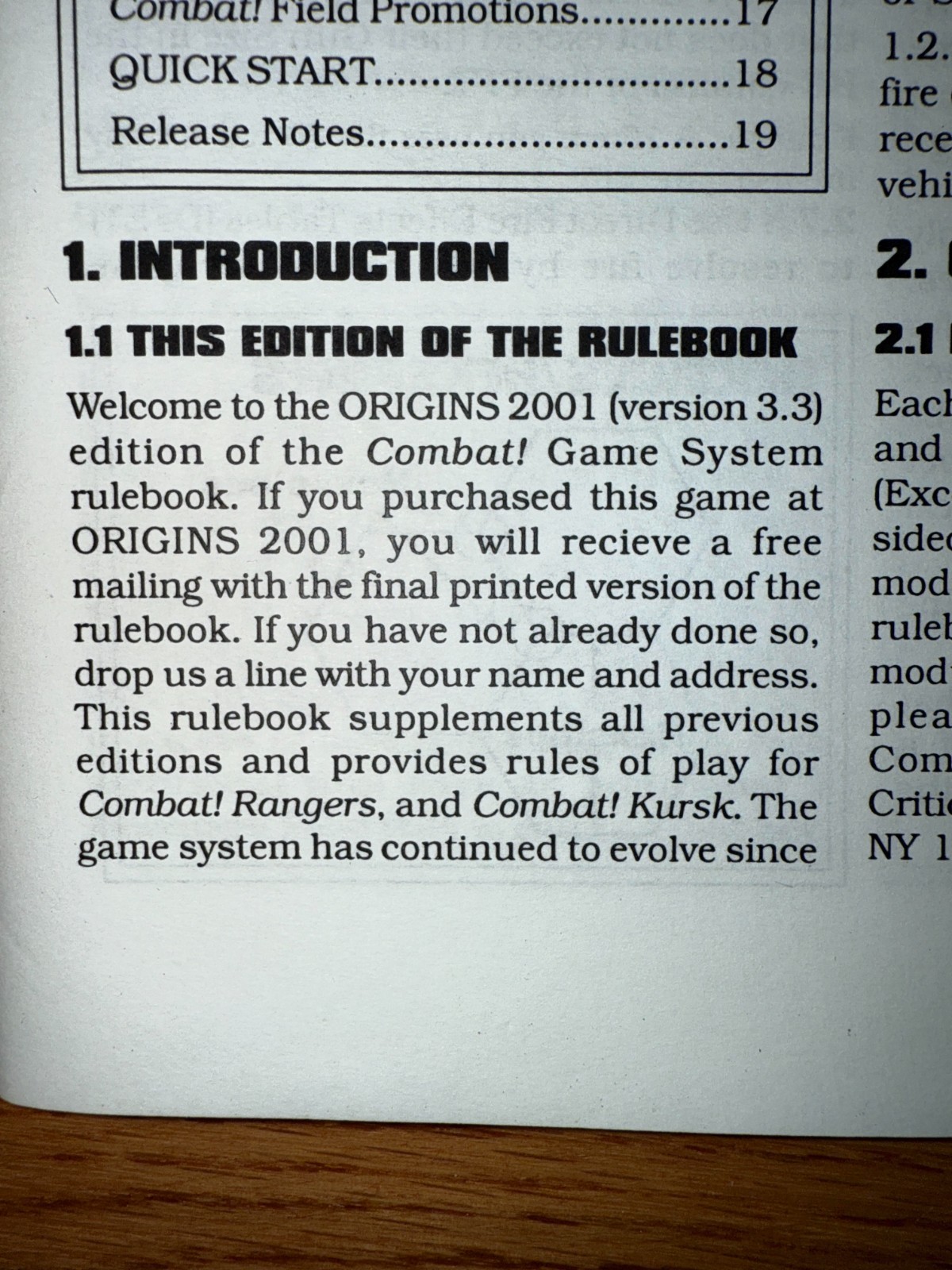 Critical Hit Combat! Rangers Rare Origins Edition 3.3 Rules Unpunched