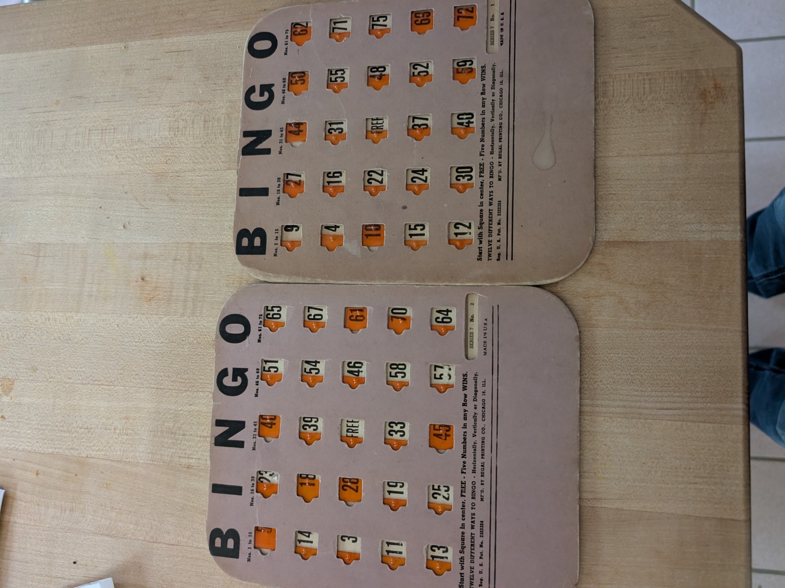 101 Finger Tip Bingo Cards Self Marking Sliding Window from the 40’s