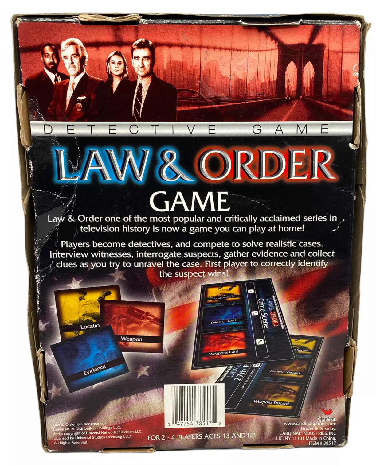 Law & Order Detective Game – EUC – COMPLETE – Cardinal