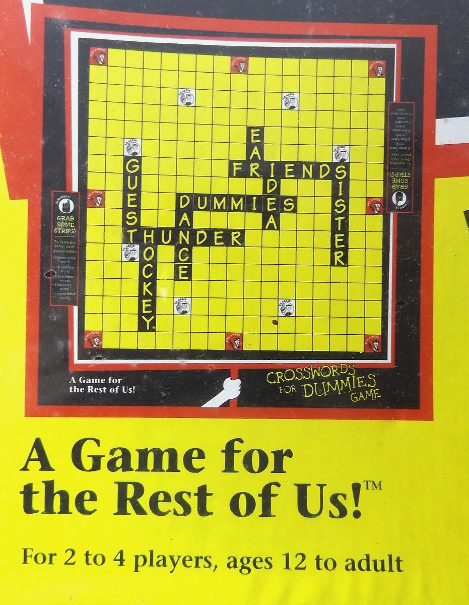 Vintage 1998 CROSSWORDS for Dummies Game 2/4 Pls Age 12+NEW Sealed-FREE SHIPPING