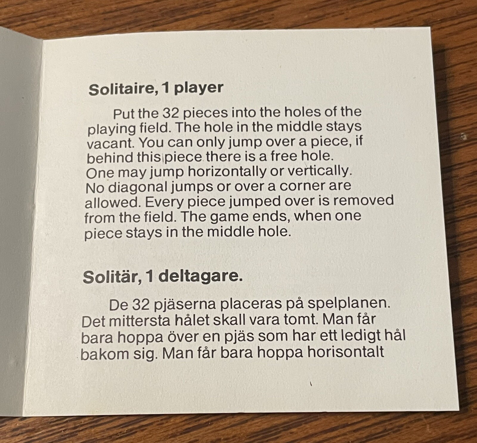 Vintage 1983 JUMBO Mini Play Solitaire Game Made In Germany