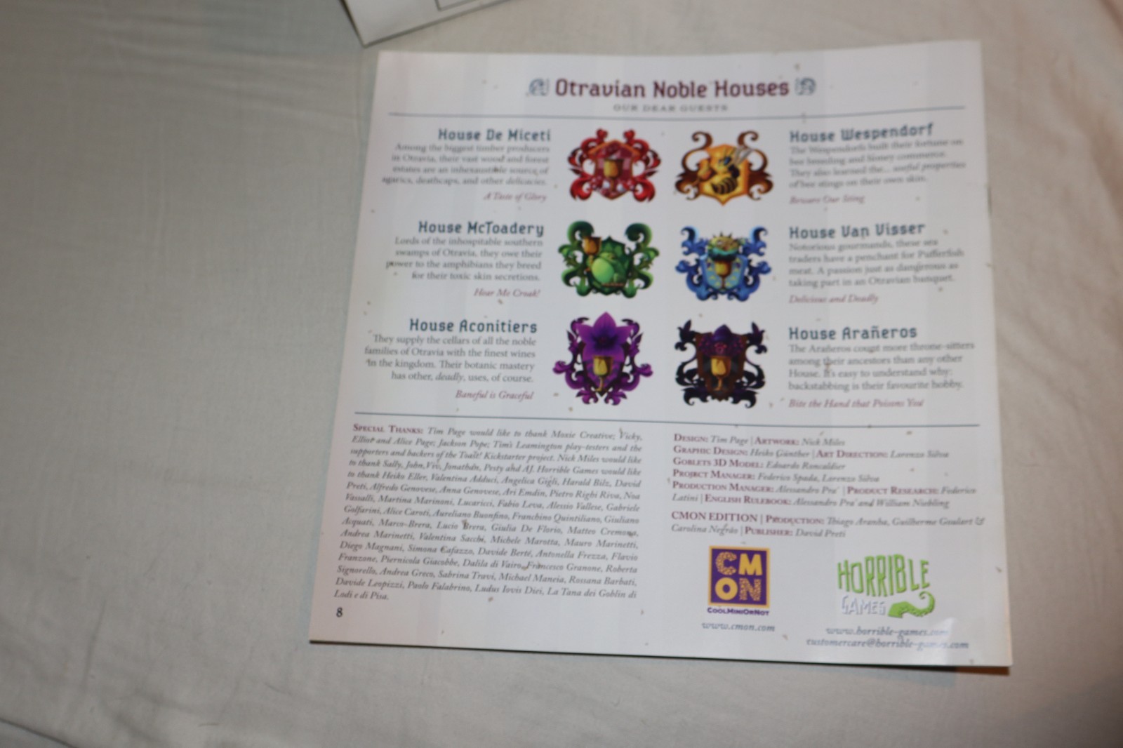Raise Your Goblets Game Of Toasts Board Game Complete CMON Horrible Games
