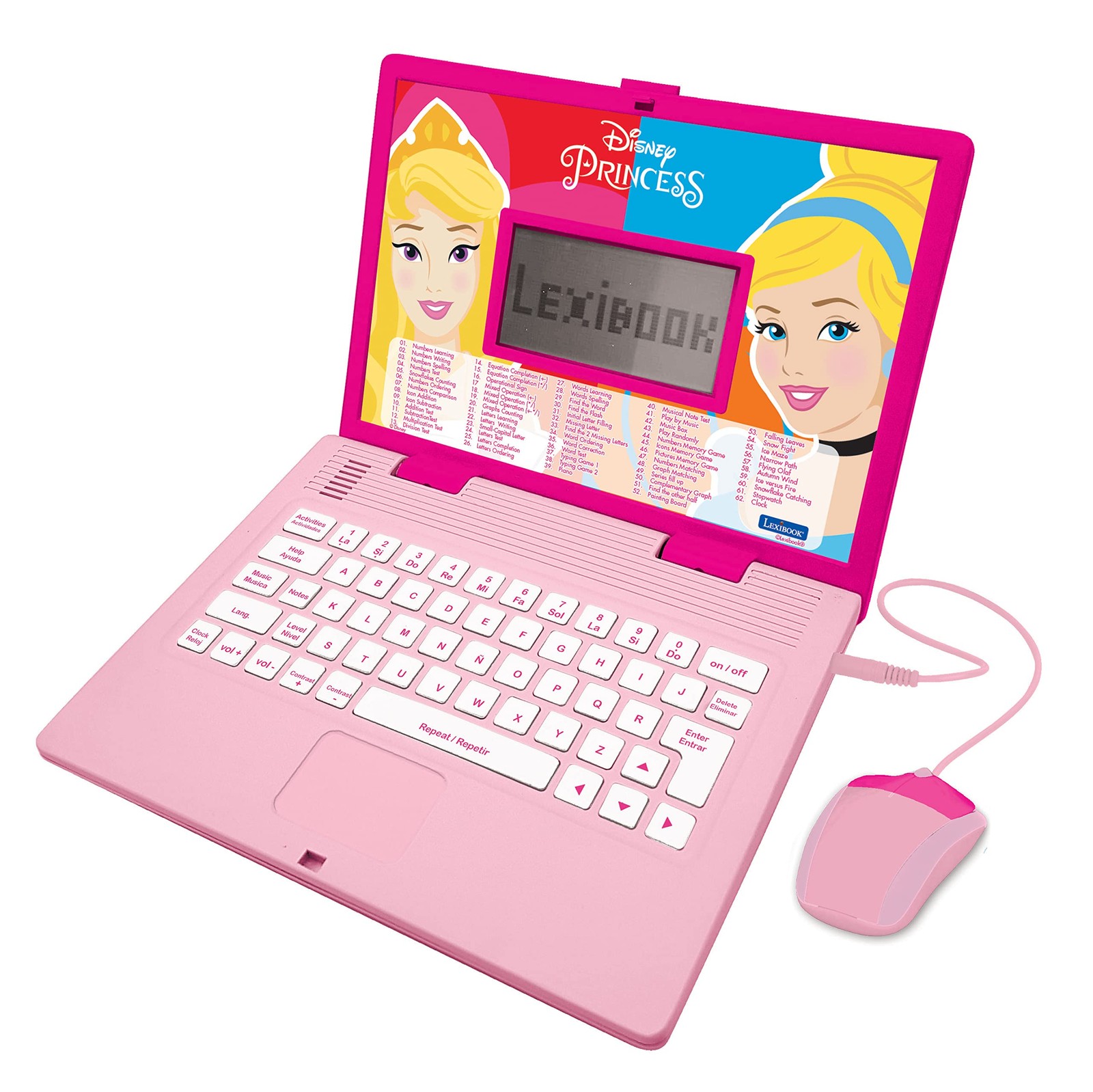 Educational Laptop Disney Princess Bilingual Spanish English 124 Activities Pink