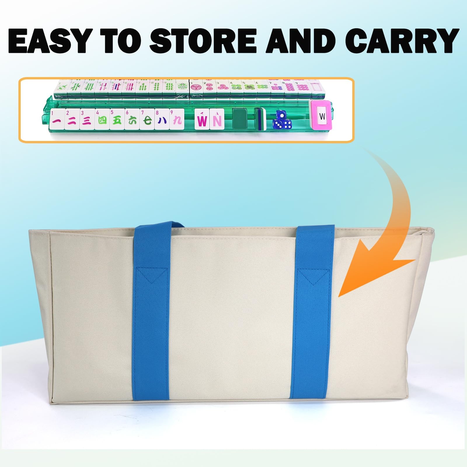 American Mahjong Game Set, Portable Carrying Bag,Acrylic 160 Tiles,Western Ma…