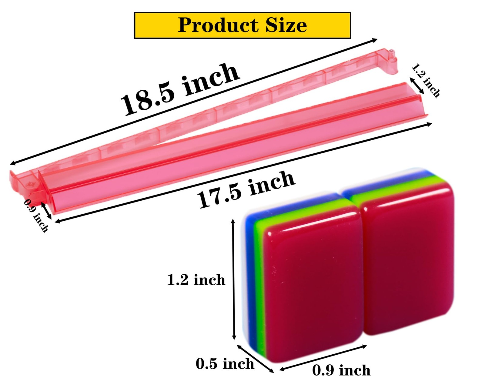 QLKLIKEBF 4-Layer Mahjong Tile Set 1.2-inch Rose Red 166 American Mahjong Til…