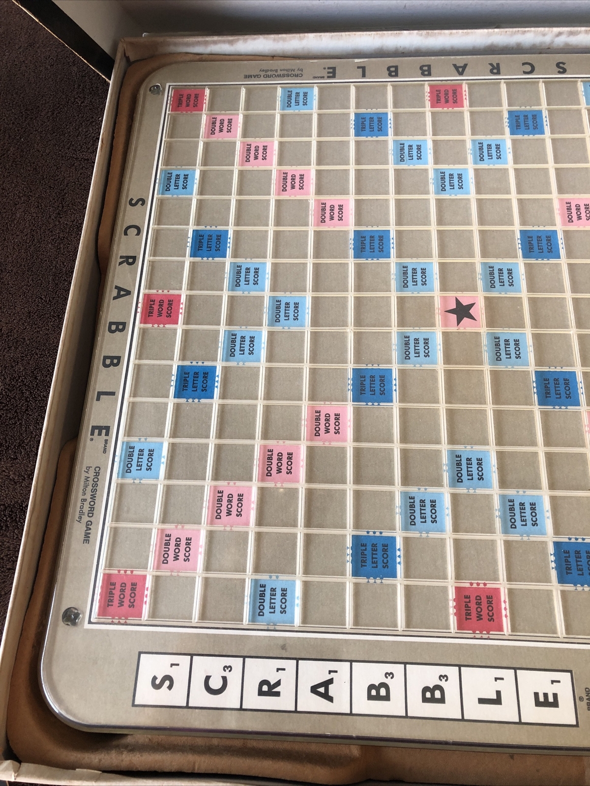 Vintage Scrabble Deluxe 4034 Rotating Turntable Board Game Wooden Tiles