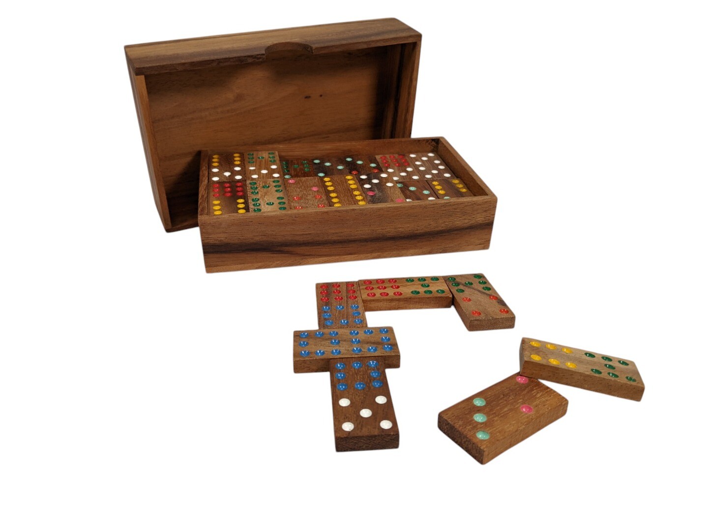Wooden Double 9 Dominoes – 56 Piece Set, Handmade in Thailand