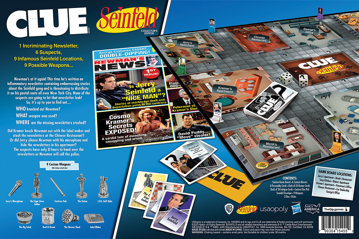 Seinfeld CLUE® AGE 9+ 2-6 players 60 minutes + FREE DVD