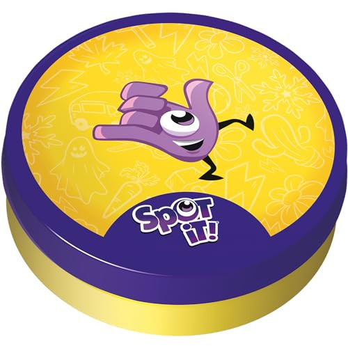 Spot It Lightning Fast Multicolor Matching Game for 2 to 8 Players 2024 Edition