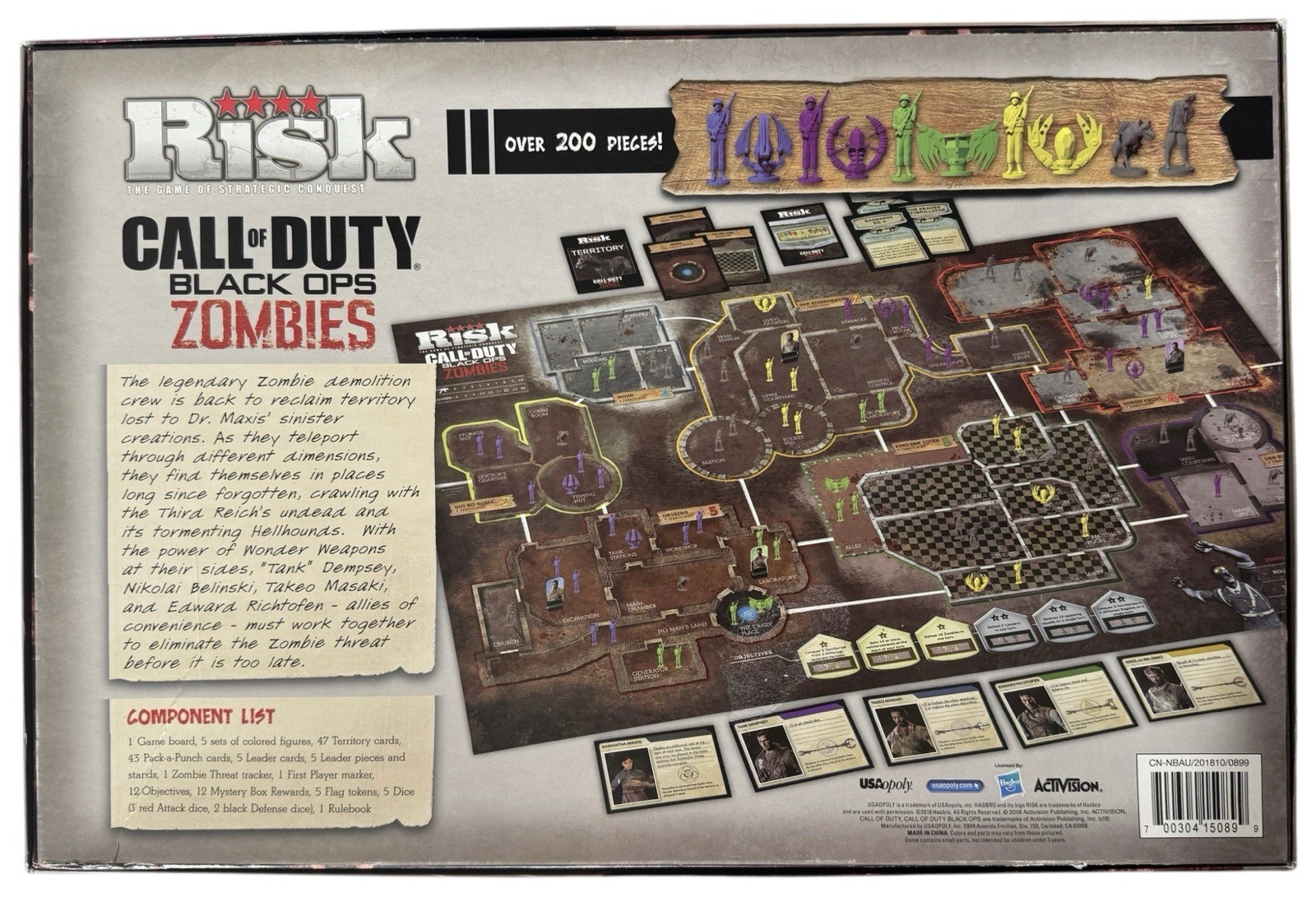 RISK Call of Duty Black Ops Zombies USAopoly Board Game Complete