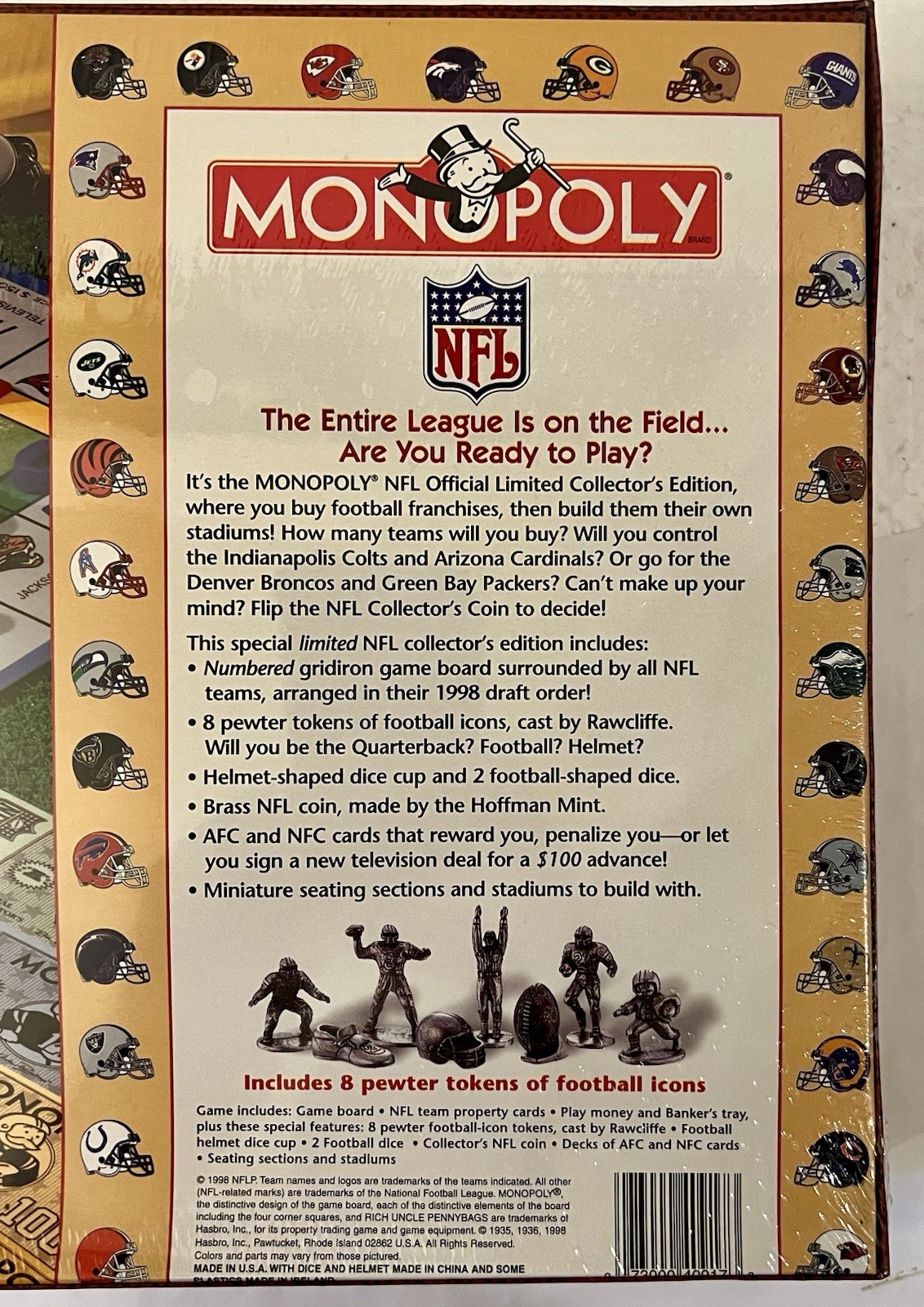 1998 Official NFL Monopoly Limited Edition, Factory Sealed 31 Teams