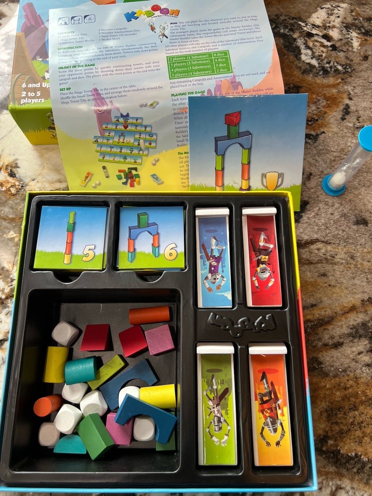 kaboom board game – building stacking crashing game